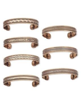 Wholesale Jewelry Lot 7 Handcrafted India Copper Magnetic Therapy Cuff Bracelets